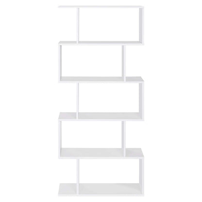 VASAGLE Wooden Bookcase, Display Shelf and Room Divider, Freestanding Decorative Storage Shelving, 5-Tier Bookshelf, White