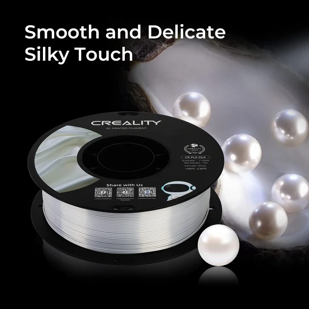 Creality PLA 3D Printer Filament, PLA Filament 1.75mm Silk Shiny PLA Filament +/-0.02mm, 3D Printing Filament 1KG/2.2lb (Gold) Creality