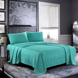 Pure Bedding Bed Sheets - King Sheet Set [4-Piece, Aqua] - Hotel Luxury 1800 Brushed Microfiber - Soft and Breathable - Deep Pocket Fitted Sheet, Flat Sheet, Pillow Cases Pure Bedding