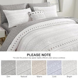 WONGS BEDDING Boho Comforter Set Queen,7 Pieces White Grey Geometric Bed in a Bag Comforter Bohemian Soft Microfiber Bedding Set for All Season with Pillowcases & Shams,Flat Sheet,Fitted Sheet WONGS BEDDING