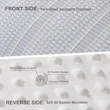 tohrisa Boho Comforter Set King Size - 3 Pieces Lightweight Jacquard Seersucker Bedding Sets (1 Soft Fluffy Grid Comforter & 2 Pillowcases) - All Seasons Cozy Modern Bed Set(104"x90" Sky Blue) tohrisa