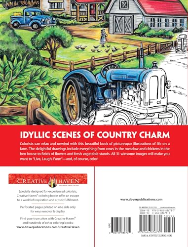 Creative Haven Country Farm Scenes Coloring Book: Relax & Find Your True Colors (Adult Coloring Books: In The Country) Dover Publications