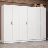 Madesa 6 Doors Storage Cabinet with Ample Shelves Space 94 Inch Utility Armoire Closet Entryway and Bedroom Organization Unit (White) Madesa