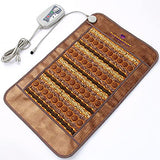 ThermoGem Infrared Heat Amethyst Tourmaline Jade Pad - Medium 32"L x 20"W - Thin & Flexible - Adjustable Heating 86-158°F (30-70°C) - Natural Crystals - Negative Ions - Hot Stone Mat MediCrystal