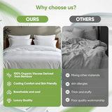TWK Luxury Sheet Set, Genuine 100% Viscose Derived from Bamboo, Cooling & Breathable, Silky Soft, Bedding Sheets & Pillowcases (White, King(78 * 80 * 15)) TWK