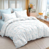 Bildenly Comforter Set Full Size White - Light Blue Bow Quilt Bedding Set 3 Pieces, Comforter Set Full, Soft & Lightweight Comforter(79‘’ x 90‘’) for Girl All Season & 2 Pillow Cases(30‘’x20‘’) Bildenly