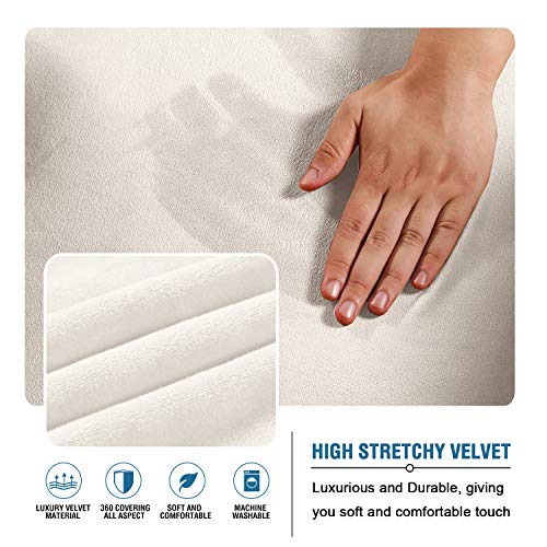H.VERSAILTEX Real Futon Cover Armless Sofa Covers Sofa Bed Covers Stretch Futon Couch Cover Sofa Slipcover Furniture Protector Thick Soft Fabric Form Fitted Stay in Place, Ivory H.VERSAILTEX