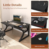 NovolyDJZ Computer Desk, 55'' Computer Desk Home Office Desks w/Storage Shelves & U Shaped Metal Frame, Study Writing Desk w/Cable Management, Deeper & Thicker Desktop Table for Home Office NovolyDJZ