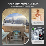 WOODBRIDGE 2-Person Luxury Finland Thermo Pine Outdoor Barrel Sauna with Half View Window,Harvia Electric Heater with Sauna Stone, Sauna Accessories Kit and Asphalt Shingle Roof, 4'x6', OBS1812 WOODBRIDGE