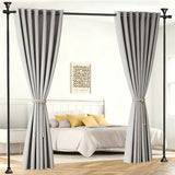 Room Divider Curtain Rod, No Drilling Partition Room Dividers Wall Separator Adjustable 30-70"(W) 50-120" (H) Heavy Duty 1 inches Tension Rod, Black PadPure