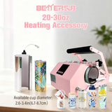 BetterSub Tumbler Mug Heat Press Machine 30 OZ 20 OZ 16 OZ Sublimation Straight Skinny Tumbler Mug Sublimation Print 11 OZ 15 OZ Sublimation Mug Heat Transfer Pink BetterSub