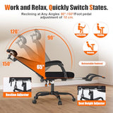 Hihady Ergonomic Office Chair with Footrest, High Back Swivel Mesh Desk Chair, Big and Tall Rolling Computer Chair with Headrest, Lumbar Support, 3-Level Tilt Backrest for Home, Bedroom, Work Hihady