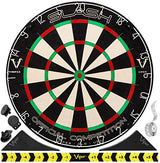 Viper Slash Official Competition Bristle Steel Tip Dartboard, WDF Accredited with Staple-Free Ultra-Thin Metal Wiring, Self-Healing Professional-Grade African Sisal, Magnetic Dart Holders,Black Viper