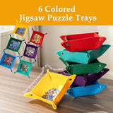 Sancallie 1500 Pieces Puzzle Board & Bracket Set/Wooden Puzzle Board Kit/Jigsaw Puzzle Plateau with 6 Sorting Trays Gray Felt Mat Cover - with Puzzle Board for Storing Jigsaw Puzzles, Grey Sancallie