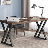 LITTLE TREE 55 Inch Large Simple Industrial Computer Desk Study Writing Table Home Office Workstation,Rustic Brown LITTLE TREE