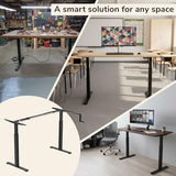 Mount-It! Manual Standing Desk Frame with Hand Crank, Adjustable Height Sit-Stand Desk Base for 48–72 Inch Tops, 132 lb Capacity, Power-Free Ergonomic Frame, Black (Frame Only) Mount-It!