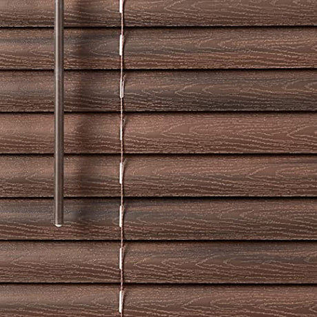 Achim Home Furnishing Cordless GII Luna 2" Slat Mahogany Venetian Window Blinds 39" W x 64" L PowerSellerUSA