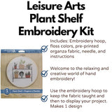 LEISURE ARTS Embroidery Kit 6" Plant Shelf - Embroidery Kit for Beginners and Adults, Cross Stitch Kits with Patterns, DIY Starter Set for Seasonal Craft Projects