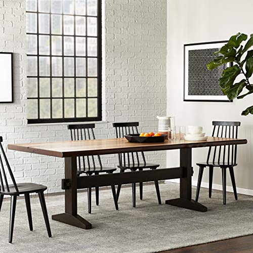 Coaster Home Furnishings Bexley Burnham Live Edge Dining Table with Trestle Base Natural Honey and Smokey Black - WoodArtSupply