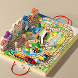 Wooden Building Blocks Set, Electric Train City Construction Stacking Blocks Preschool Learning Educational Toys,Toddler Toys for 3+ Year Old Boy and Migargle