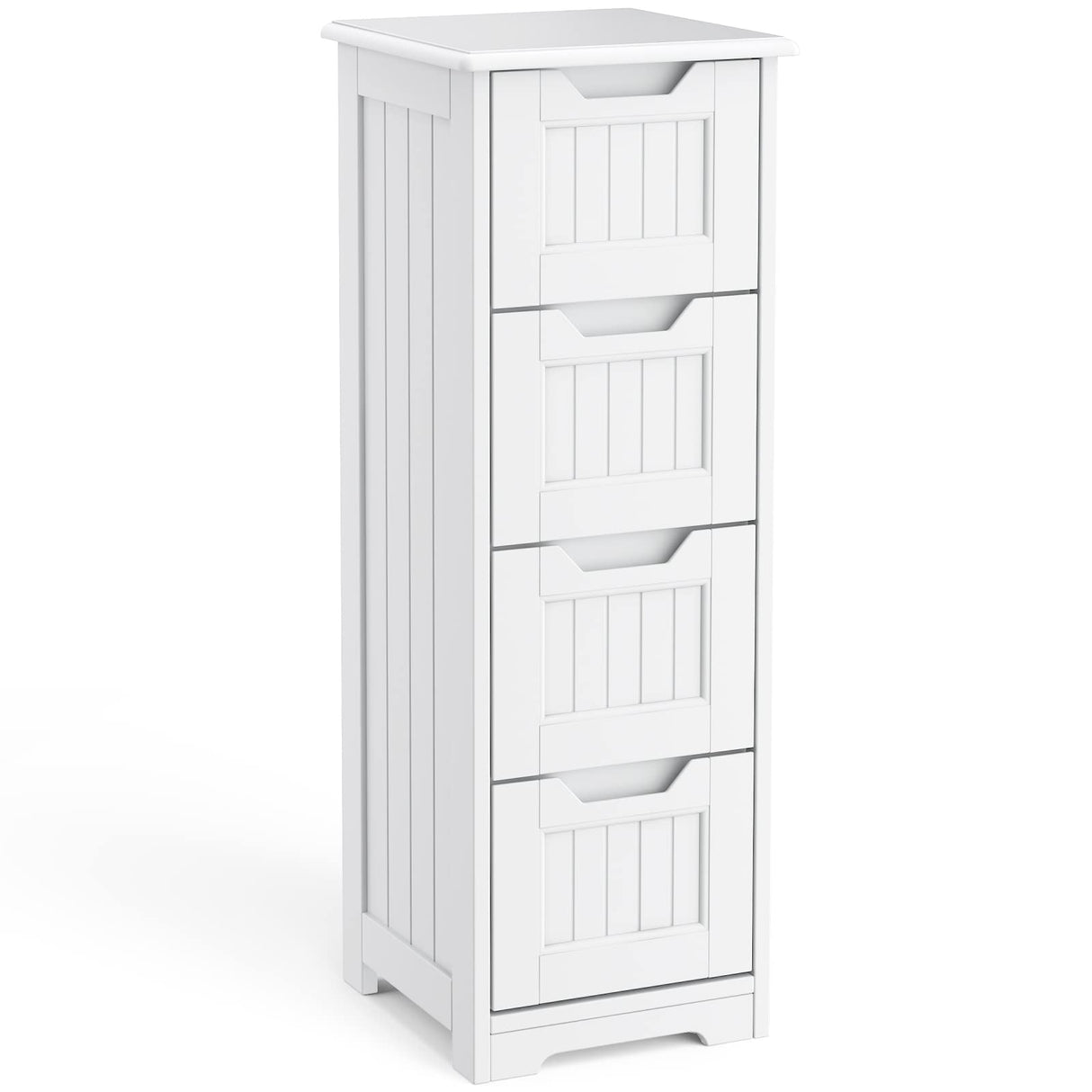 Gizoon 33" Freestanding Small Bathroom Storage Cabinet with 4 Drawers in White Gizoon