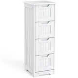 Gizoon 33" Freestanding Small Bathroom Storage Cabinet with 4 Drawers in White Gizoon