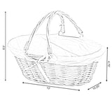 Vintiquewise(TM) QI003055.WF Oval Willow Basket with Double Drop Down Handles Vintiquewise
