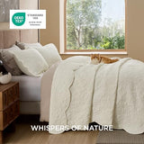 Bedsure Quilts Queen Size - Ultra Soft Pre-Washed Cloud-Like Bedding, All-Season Lightweight Comforter for Country Bedroom, Leaf Design Coverlet in Cream Yellow, 90 x 96 Inches Bedsure