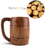 Yosoo 350mL Wooden Beer Mugs,Handmade Retro Brown Drinkware with Handle for Wine/Coffee/Tea Gift Drinking Cup for Men/Women Yosoo
