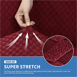 MAXIJIN Jacquard Futon Cover Stretch Armless Futon Sofa Cover Soft Futon Slipcover with Elastic Bottom Thick Sofa Bed Furniture Protector Covers, Machine Washable (Wine Red) MAXIJIN