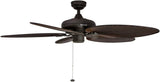 Honeywell Ceiling Fans Palm Island, 52 Inch Tropical Indoor Outdoor Ceiling Fan with No Light, Pull Chain, Three Mounting Options, 5 Palm Leaf Blades, Wet-Rated - 50207-01 (Bronze) Honeywell Ceiling Fans