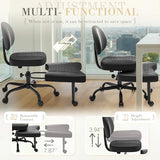 Furmax Ergonomic Criss Cross Legged Office Chair with Wheels, 360°Swivel Adjustable Height Kneeling Desk Chair with Footrest for ADHD, Yoga, Meditation, Home Office (Leather, Black) Furmax