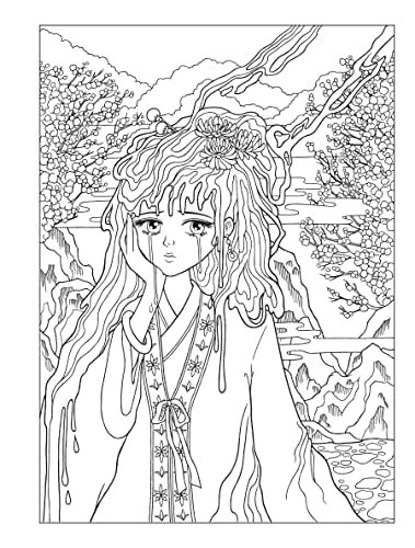 Creative Haven Manga Muses Coloring Book: Inspiring Anime, Manga, & Pop Surrealist Designs (Adult Coloring Books: Fantasy) WoodArtSupply