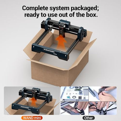 WIZMAKER 3.5W Laser Engraver, DIY Laser Engraver, Spot Size 0.04mm, Engraving Speed 12000 mm/min, Supports WiFi/Hotspot/USB, Suitable for Wood, Leather, Acrylic, and Glass Materials WIZMAKER