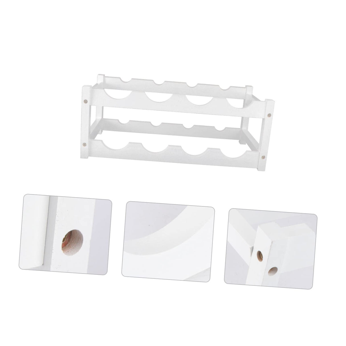 SHOWERORO Wood Wine Bottle Stand Wine Rack Decoration Wine Stand Countertop Wine Organizer Wine Storage Rack Wine Bottle Organizer Wine Rack Stand Wooden White Display Stand Vertical SHOWERORO