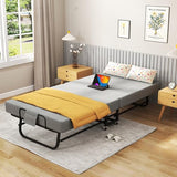 SADENICEL Folding Bed with Mattress for Adults, Portable Foldable Roll Away Bed on Wheels, Memory Foam Mattress and Metal Frame, Space Saving Fold Up for Easy Storage, 75" x 31" SADENICEL