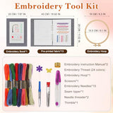 Tofficu 2026 Upgraded Embroidery Stitch Book - 180 Patterns Embroidery Starter Practice Book, Beginner Cross Stitch Supplies Kit with 6-Ring Binder 24-Color Threads & Tools for Adults DIY Craft Gift