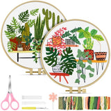 TINDTOP Embroidery Kit for Adult, Owl Embroidery Kit for Beginners Include Embroidery Cloth Hoops Threads for Craft Lover Hand Stitch with Embroidery Skill Techniques (Cactus)