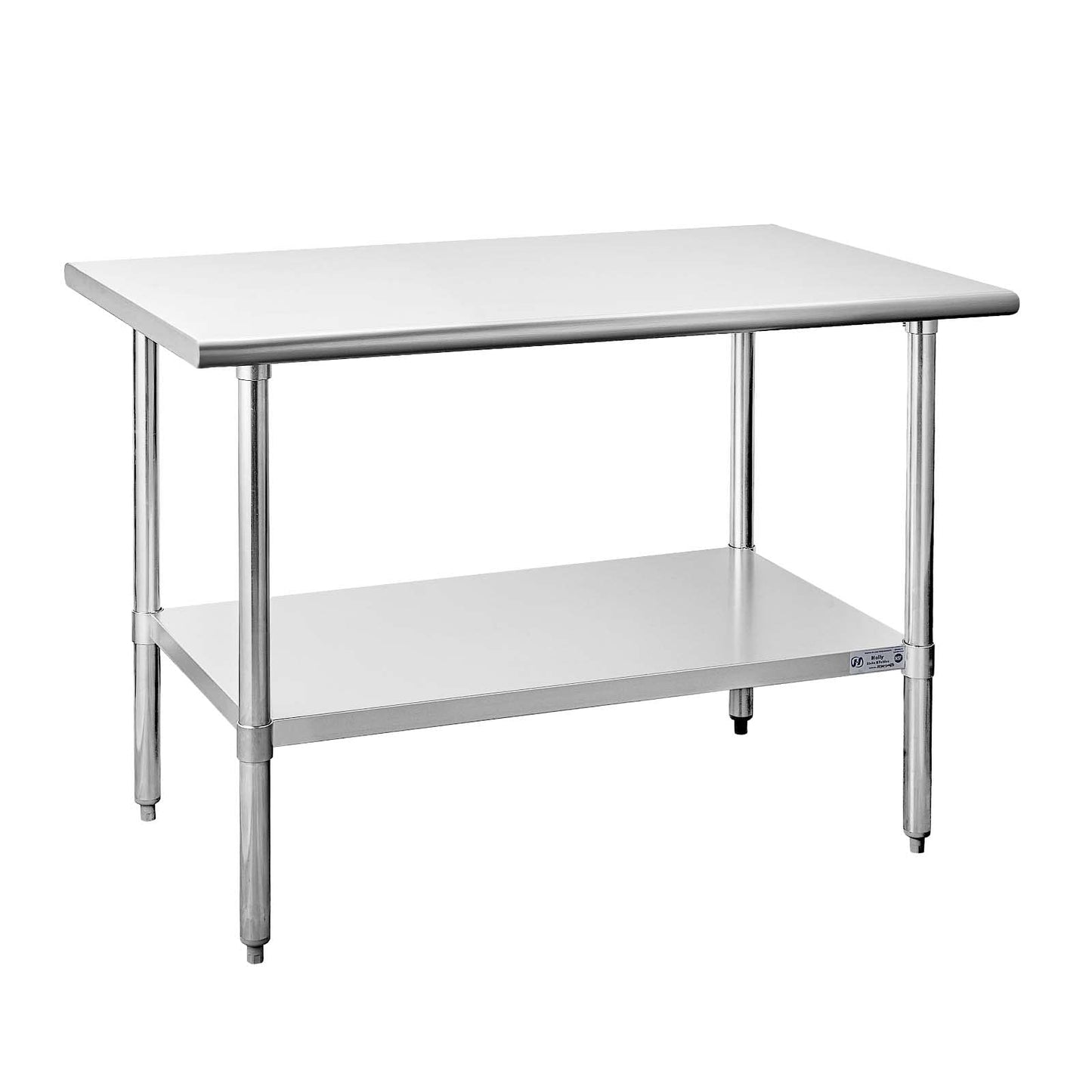 Hally Stainless Steel Table for Prep & Work 30 x 48 Inches, NSF Commercial Heavy Duty Table with Undershelf and Galvanized Legs for Restaurant, Home and Hotel - WoodArtSupply