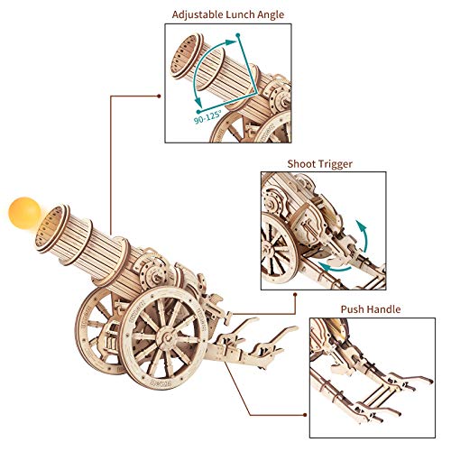 ROKR 3D Wooden Puzzles Model Building Kits Cannon Toys - DIY Wooden Catapult Toys for Kids STEM Educational Projects for Boys/Girls/Adults ROKR