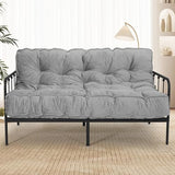 KOZIDO 8” Full Size Futon Mattress Sofa Bed, Extra Thick Foldable Floor Mattress, Shredded Foam Filling for Adults/Teens/Pets with No Assembly Needed, Frame Not Included - Grey KOZIDO