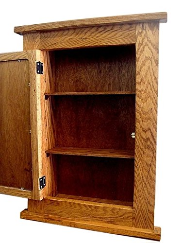 Solid Oak Mission Recessed Medicine Cabinet/Solid Wood & Handmade - WoodArtSupply