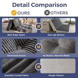 MAXYOYO Tri-Fold Mattress, 6 Inch Tufted Folding Futon Foam Bed, Foldable Floor Mattress Guest Bed Futon Topper Portable Camping Sleeping with Corded Fabric, Dark Grey, 59"x79" MAXYOYO