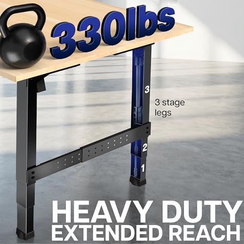 VIVO Premium Electric 4-Leg Dual Motor Standing Desk Frame for Table Tops up to 107 x 53 inches and 330 lbs, Memory Controller Height Adjustment, Frame Only, Black, DESK-E-P4B VIVO