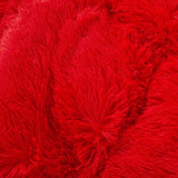 FOPPA Christmas Comforter Cover Queen - Ultra Soft Plush Bedding Set 3 Pieces (1 Faux Fur Duvet Cover + 2 Faux Fur Pillow Cases) Red Bed Set FOPPA