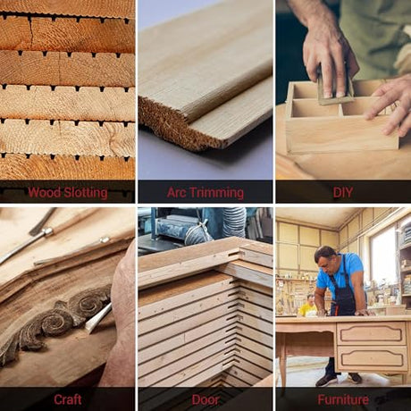 SILVEL Wood Router, 800W Wood Routers for Woodworking, 6.5Amp 1.25HP Hand Wood Router Tool, 30000R/MIN Compact Edge Trimmer with 15 1/4" Router Bit Set, Red SILVEL