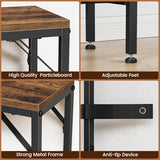 Asgolion Console Table, Narrow Sofa Table, 47.2" Behind Couch Table with Power Station, Entrance Table, for Living Room, Hallway, Entryway, Foyer, Rustic Brown Asgolion