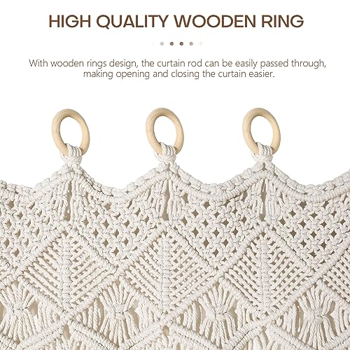 Osunnus Boho Macrame Curtain for Window Doorway Handmade Large Long Macrame Wall Hanging for Living Room Bedroom Bohemian Home Wedding Backdrop Decor, 2 Panels 79" L x 35" W Osunnus