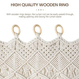Osunnus Boho Macrame Curtain for Window Doorway Handmade Large Long Macrame Wall Hanging for Living Room Bedroom Bohemian Home Wedding Backdrop Decor, 2 Panels 79" L x 35" W Osunnus