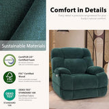 EONIX Dual Motor Zero Gravity Power Recliner Chair, 400lbs Lay Flat Recliner Sofa Chair, Independent Adjustable Footrest and Backrest, Cozy Padding and Cushion, SXXY007032, Forest Green